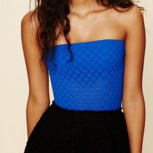 Free People blue tube top strapless XS/S